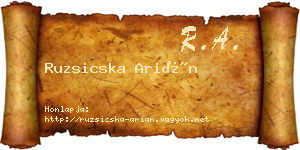 Ruzsicska Arián névjegykártya